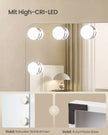 Make-upspiegel - Hollywood met Dimbare LED's - 10x Vergroting - Matwit - 48 x 58 x 5,7 cm