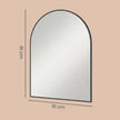 Wandspiegel - Gebogen - Aluminium Frame - 81 x 61 cm - Zwart