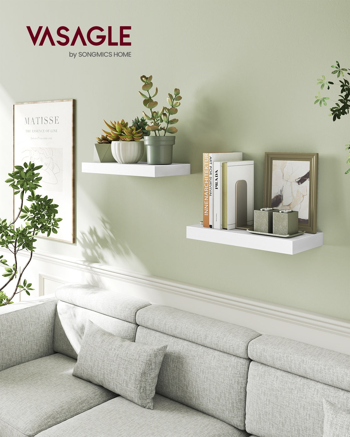Wandplank – Zwevend – 40 x 20 cm – Tot 10 kg – Wit