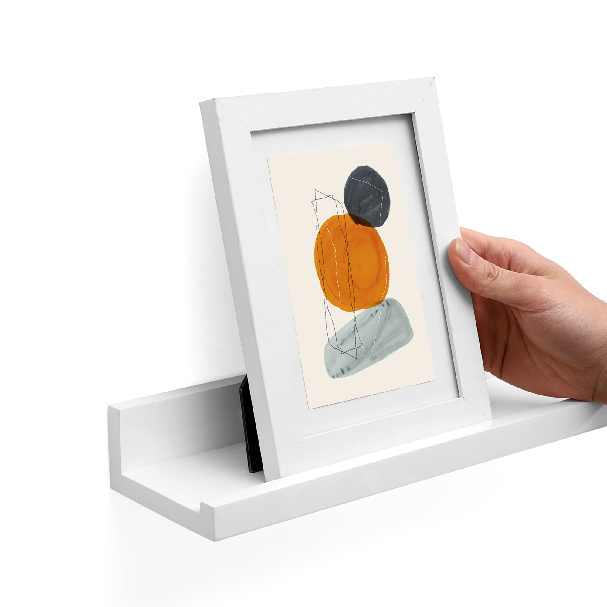Zwevende Wandplank Set van 2 – Hoogglans – Wit