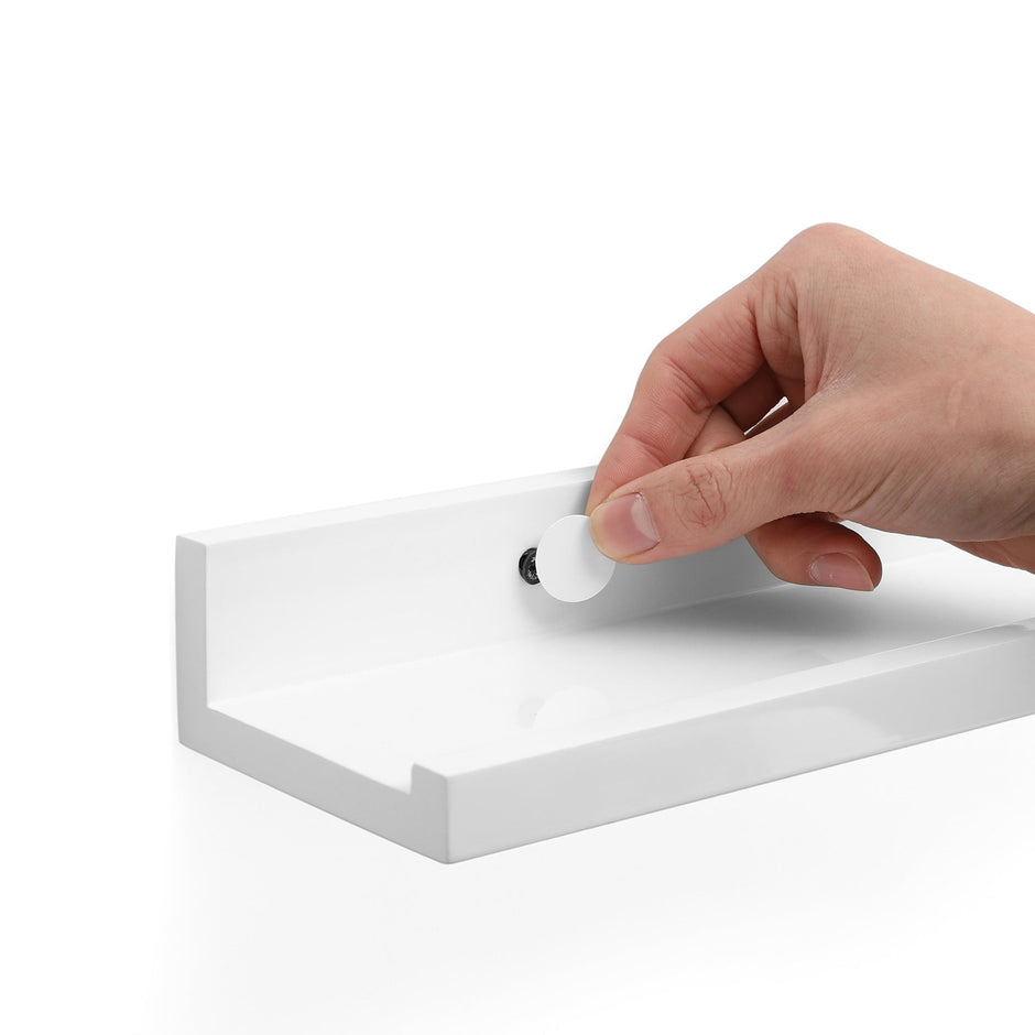 Zwevende Wandplank Set van 2 – Hoogglans – Wit