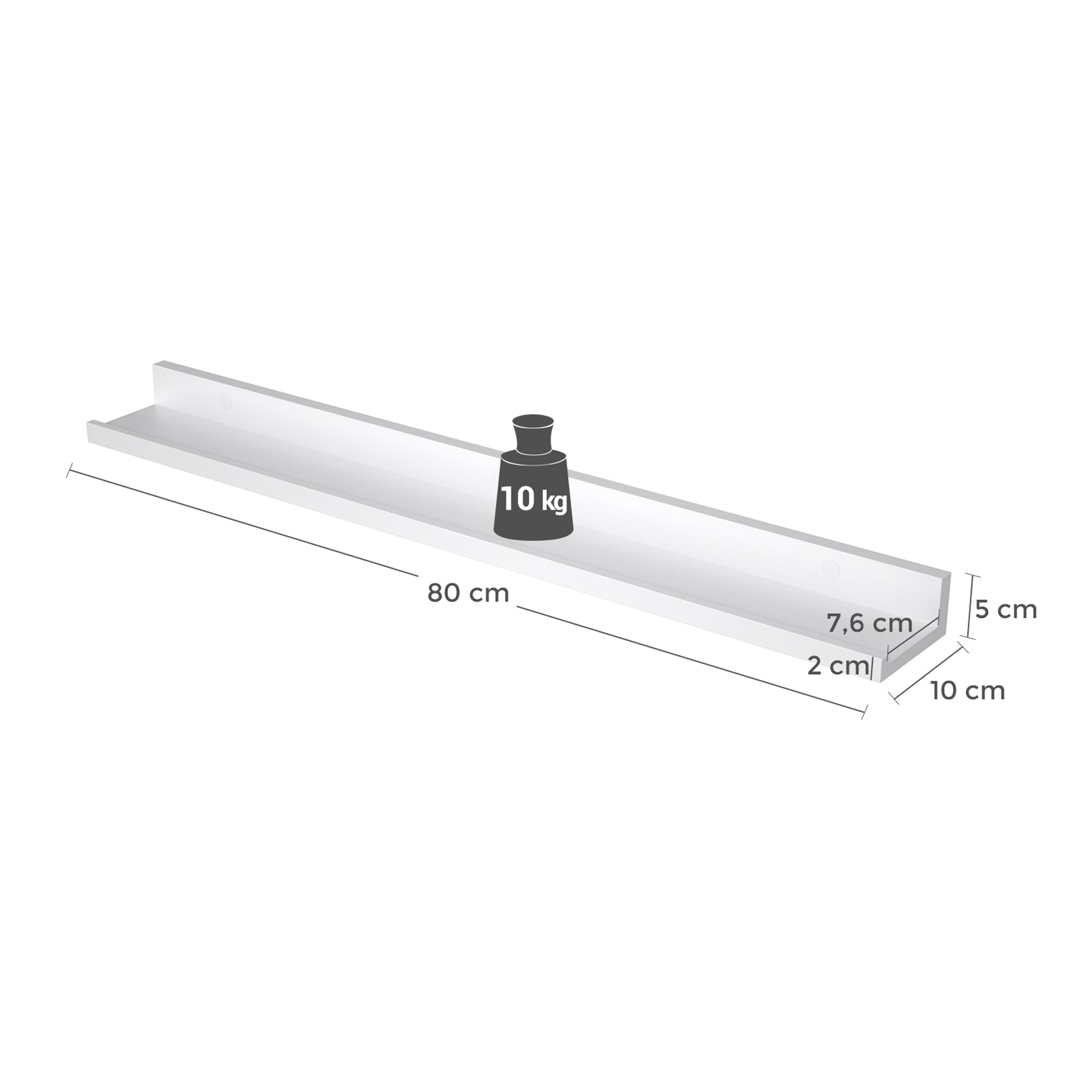 Zwevende Wandplank Set van 2 – Hoogglans – Wit