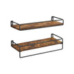 Wandplanken – Set van 2 – Zwevend – Vintage bruin / zwart
