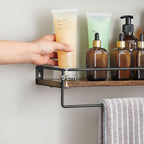 Wandplanken - Set van 2 - Zwevend - Industrieel design - Bruin / Zwart