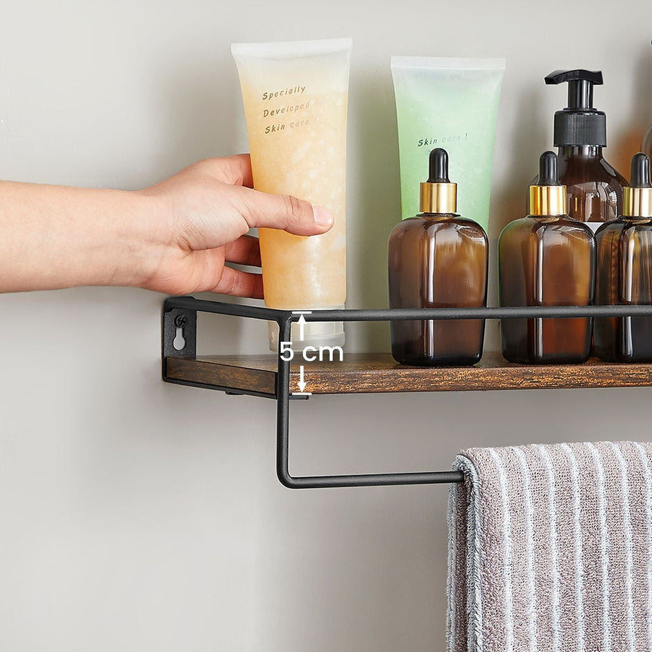 Wandplanken – Set van 2 – Zwevend – Vintage bruin / zwart