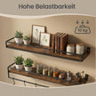 Wandplanken - Set van 2 - Met Stang - Zwevend - Bruin-zwart