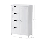 Badkamerkast – dressoir – bijzetkast – 4 laden – wit