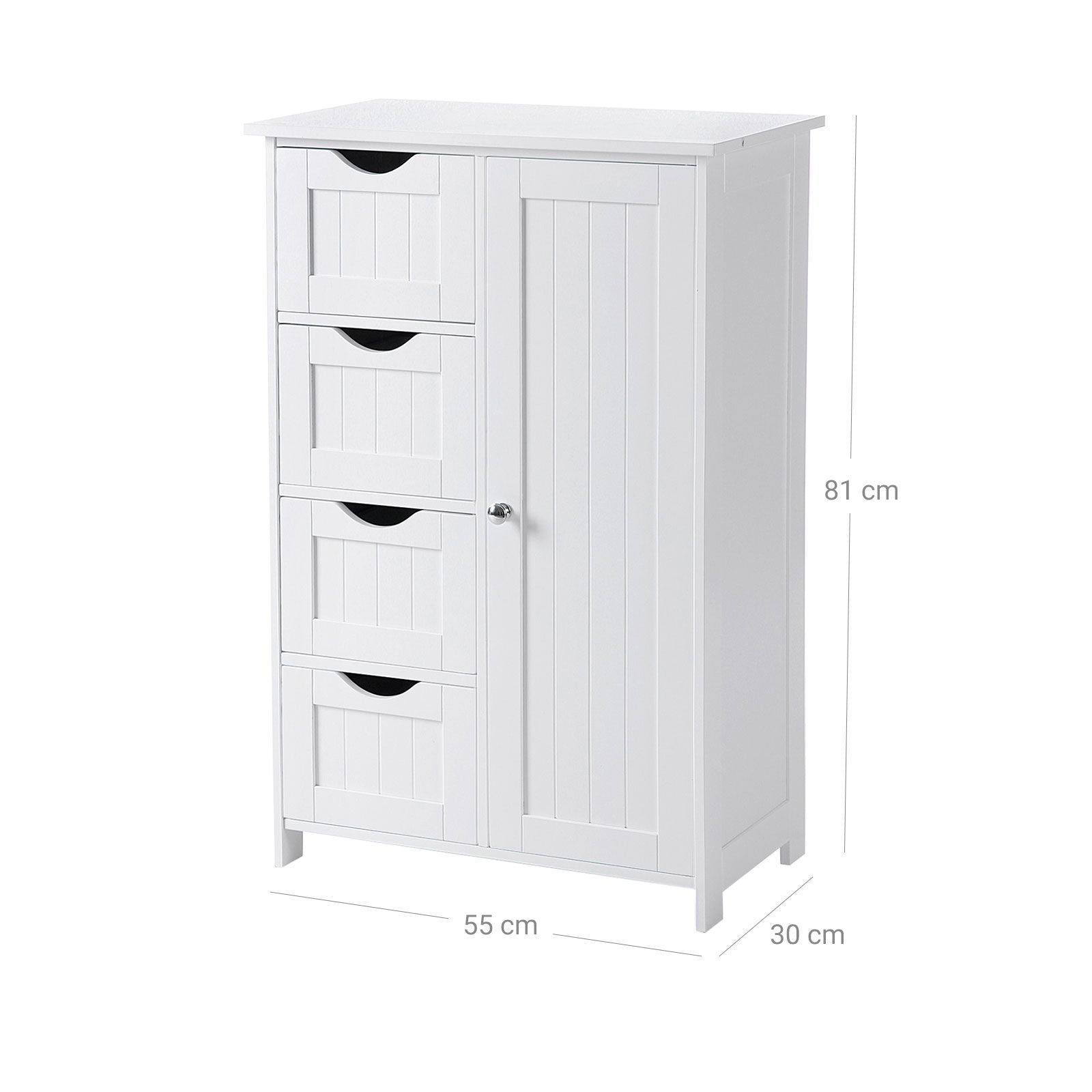 Badkamerkast – dressoir – bijzetkast – 4 laden – wit