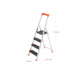 Opvouwbare Aluminium Ladder – Antislip – Zwart-Oranje