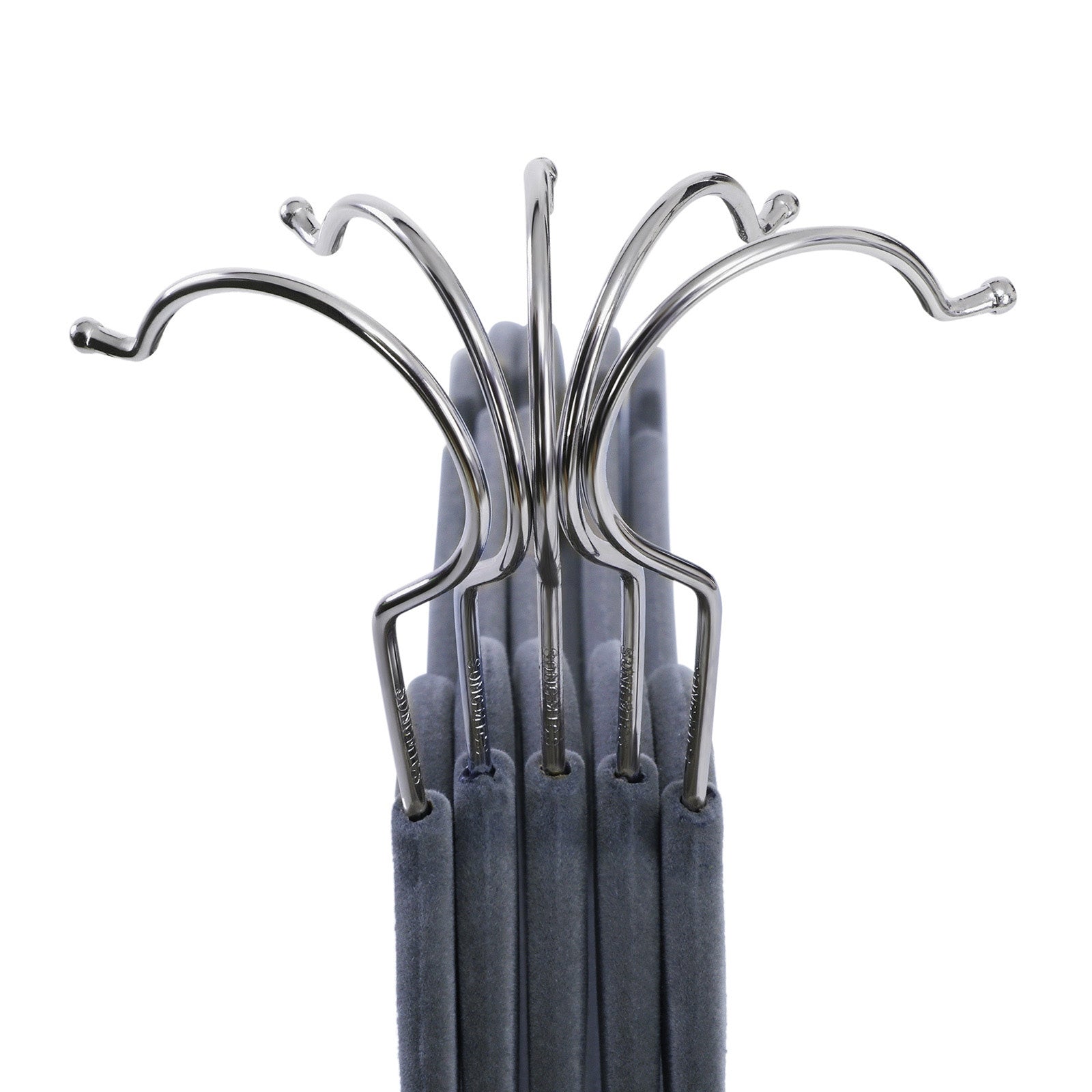 Set van 100 fluwelen hangers – luxe uitstraling – lichtgrijs