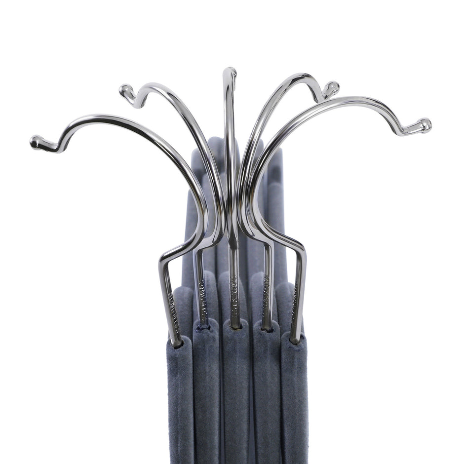 Set van 100 fluwelen hangers – luxe uitstraling – lichtgrijs