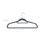 Set van 100 fluwelen hangers – luxe uitstraling – lichtgrijs
