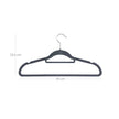 Set van 100 fluwelen hangers – luxe uitstraling – lichtgrijs