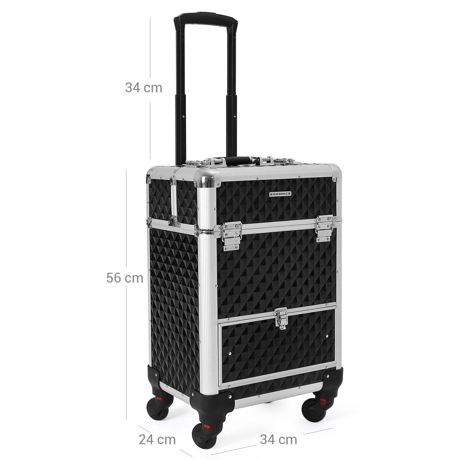 Make-up trolley – met 1 lade – zwart