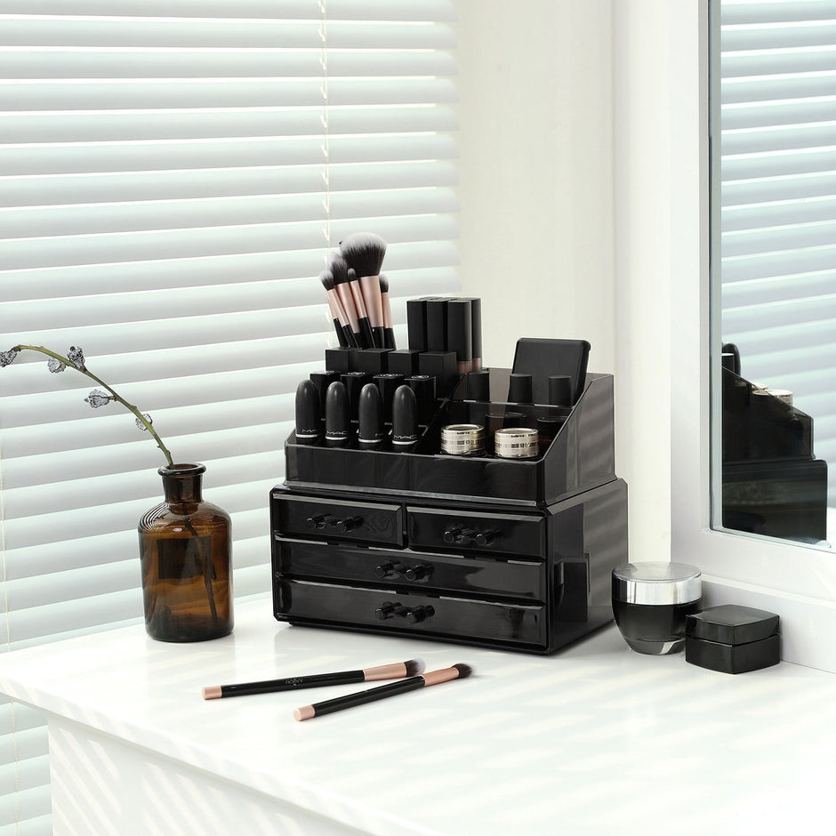 Make-up organizer – waterdicht en functioneel – zwart