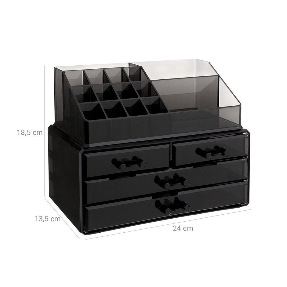 Make-up organizer – waterdicht en functioneel – zwart