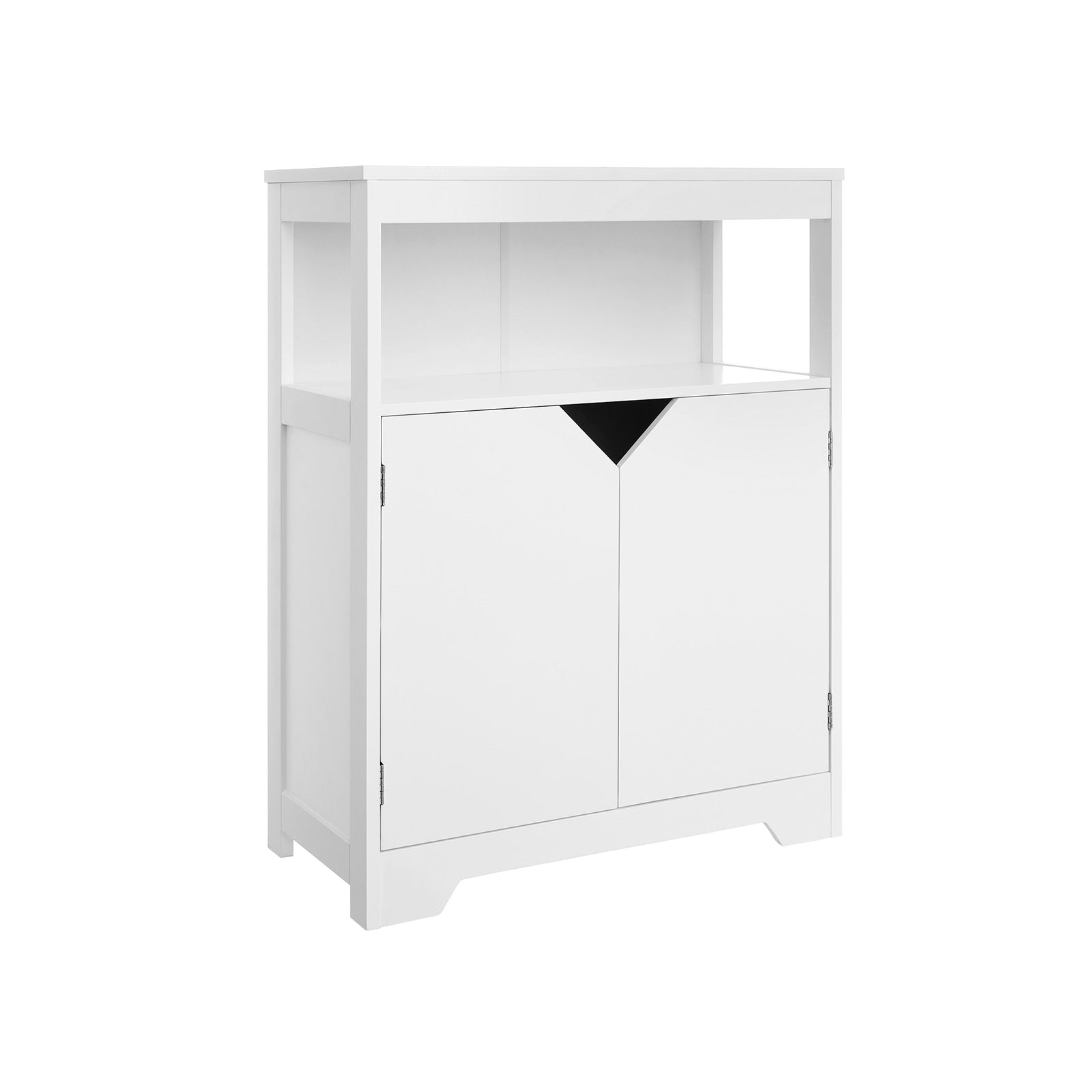 Badkamermeubel - Kast met open vak en verstelbare planken - 60 x 30 x 80 cm - Wit