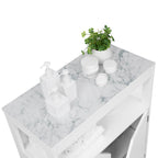 Badkamermeubel - Kast met open vak en verstelbare planken - 60 x 30 x 80 cm - Wit