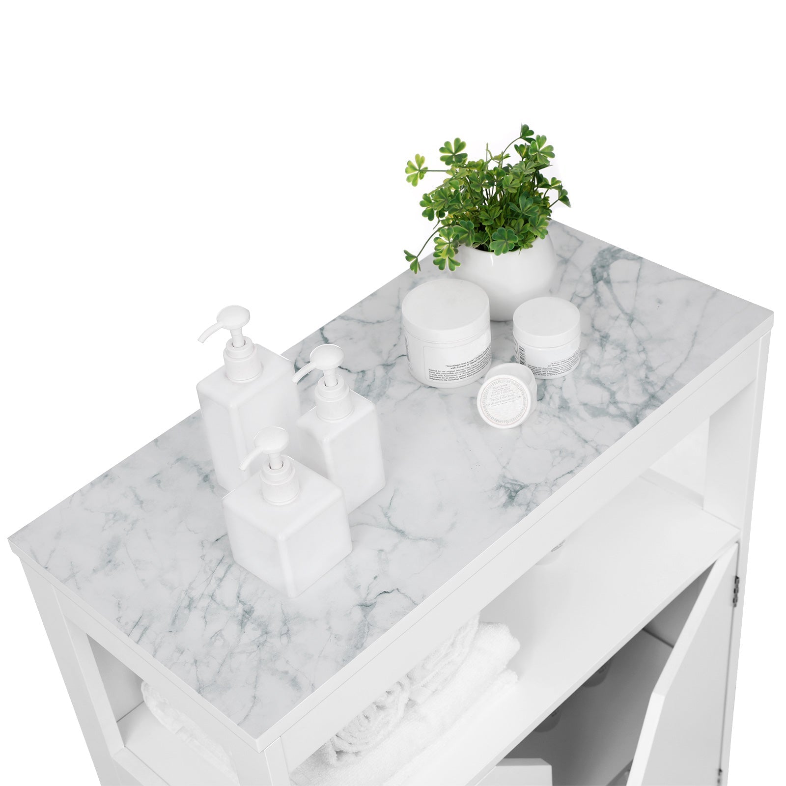 Badkamermeubel - Kast met open vak en verstelbare planken - 60 x 30 x 80 cm - Wit
