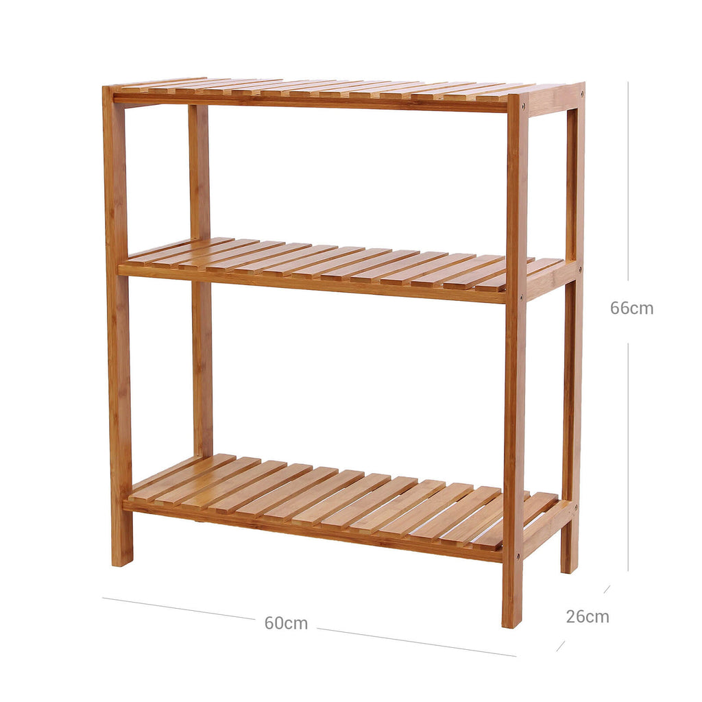 Badkamerrek - Bamboe - 3 planken - Naturel