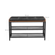 Schoenenbank – Gevoerd zitkussen – 2 stalen roosterplanken – Zwart met houtlook