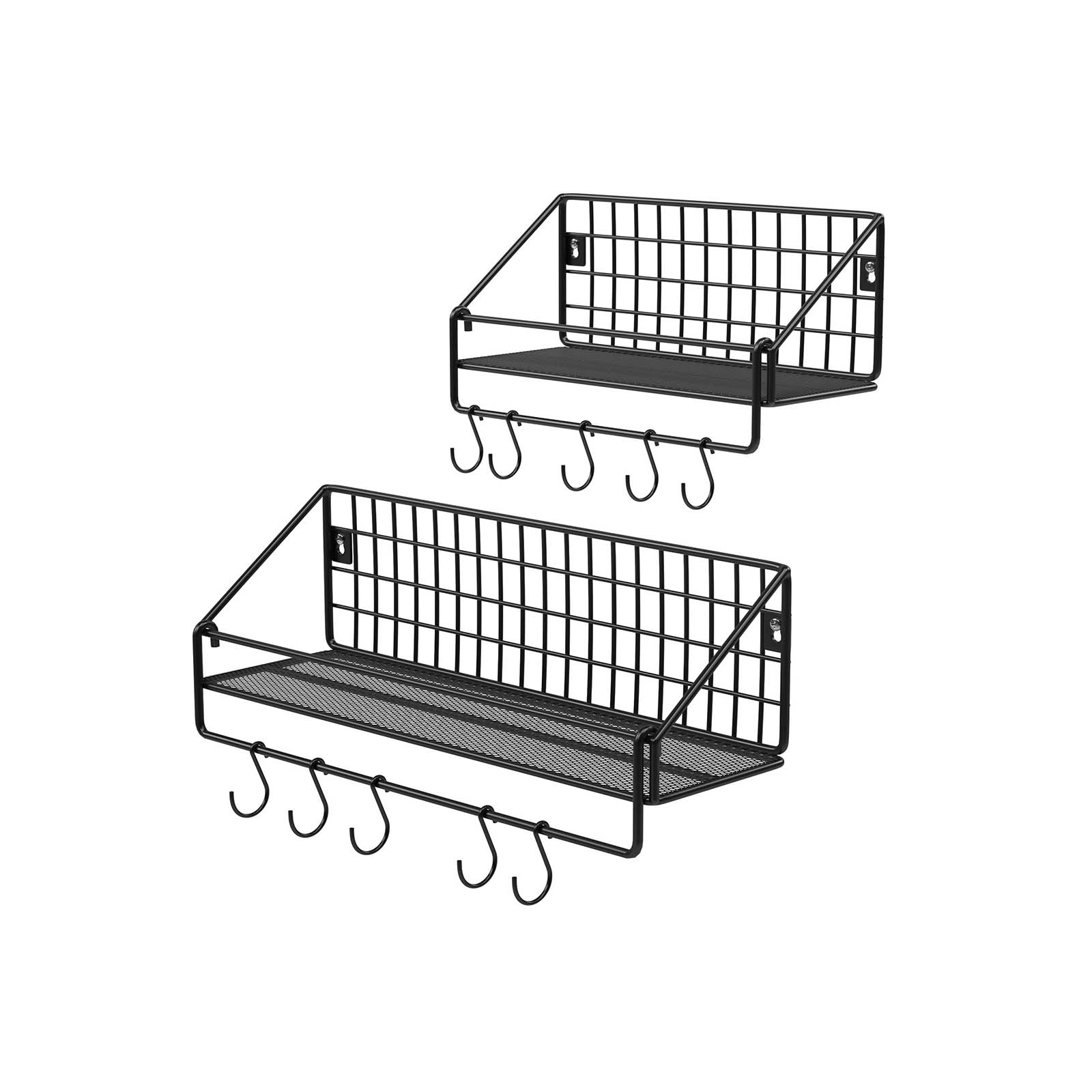 Wandplanken - Set van 2 - Industrieel ontwerp - Zwart