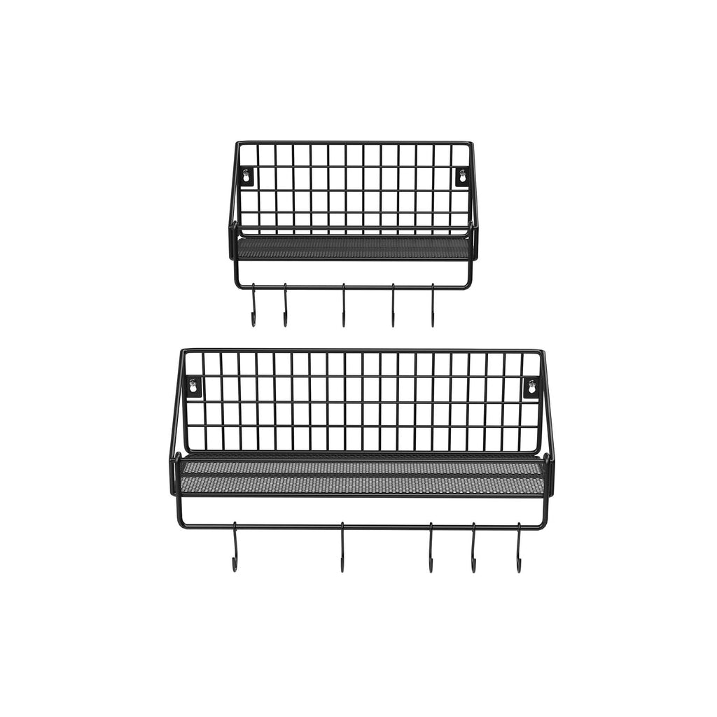 Wandplanken - Set van 2 - Industrieel ontwerp - Zwart
