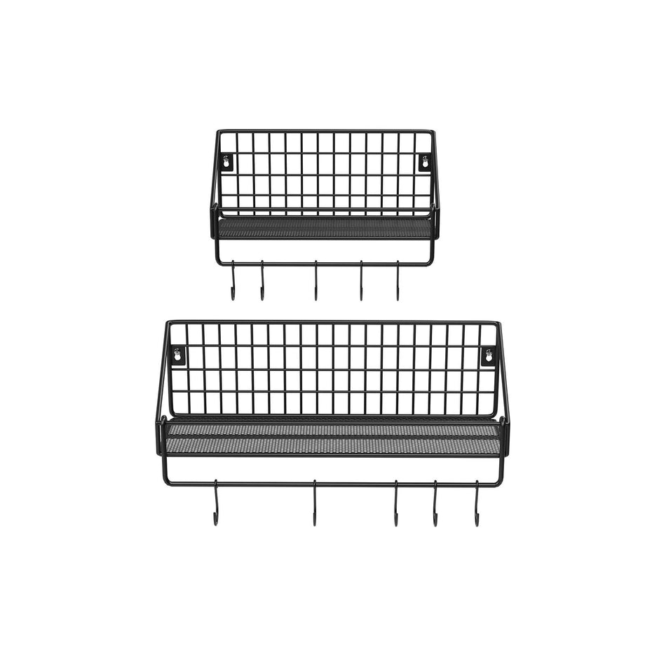 Wandplanken – Set van 2 – Industrieel ontwerp – Zwart