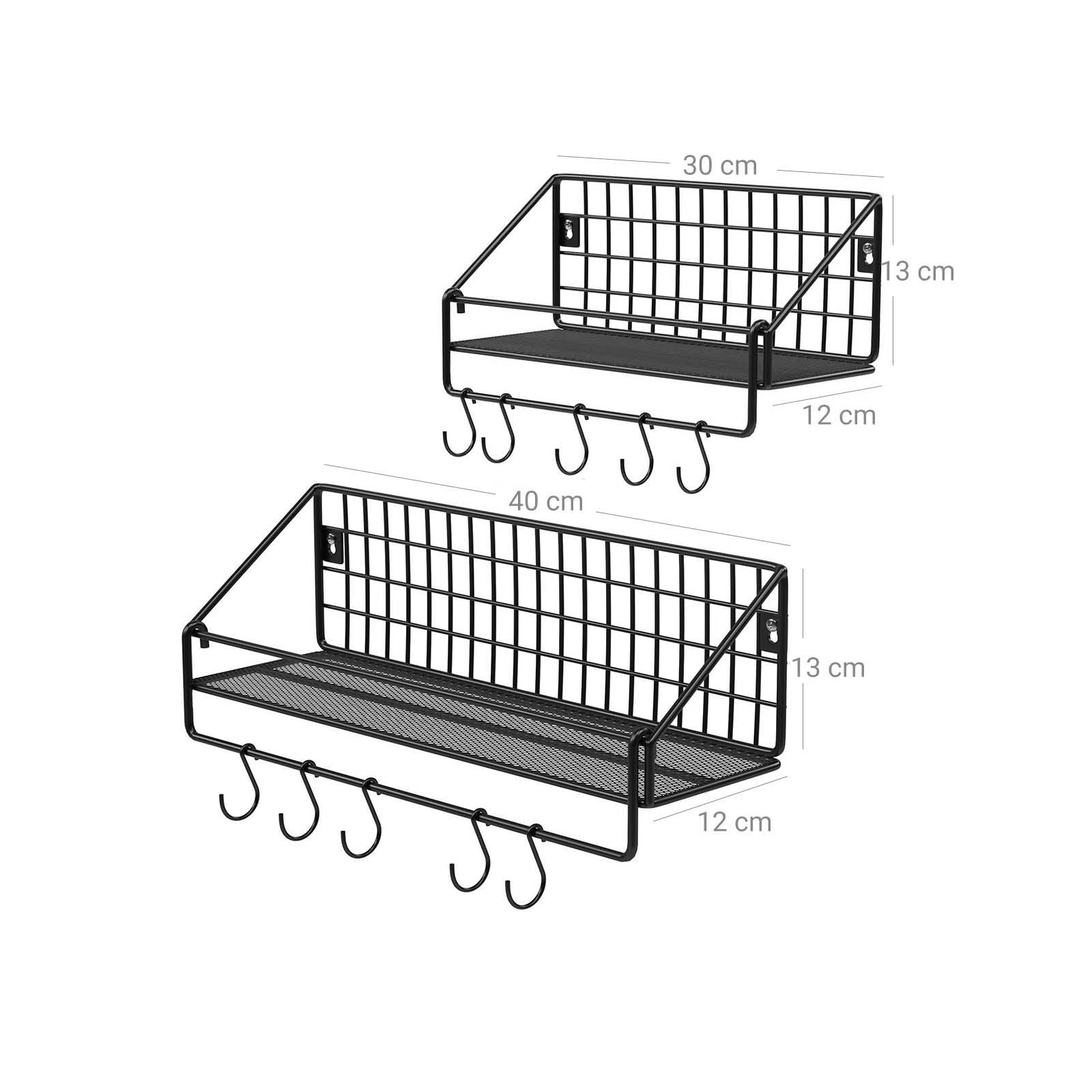 Wandplanken - Set van 2 - Industrieel ontwerp - Zwart