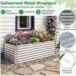 Metallhögbädd, – rektangulär planteringslåda av galvaniserad plåt med öppen botten – 181,5 x 94 x 60,5 cm