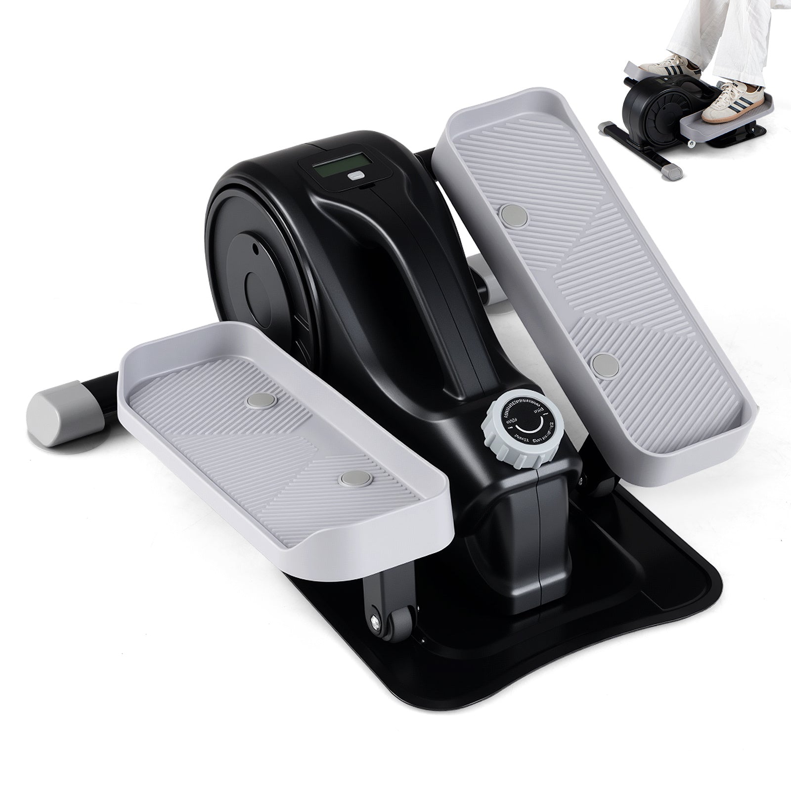 Mini – elliptisk tränare, elektrisk crosstrainer med LCD skärm, handtag och halkfria pedaler