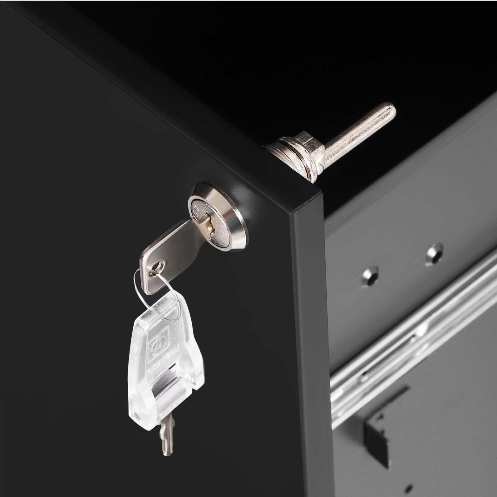 Rolcontainer met 3 lades – Compact – Gemaakt van staal – Tot 15 kg draagvermogen – Met wielen