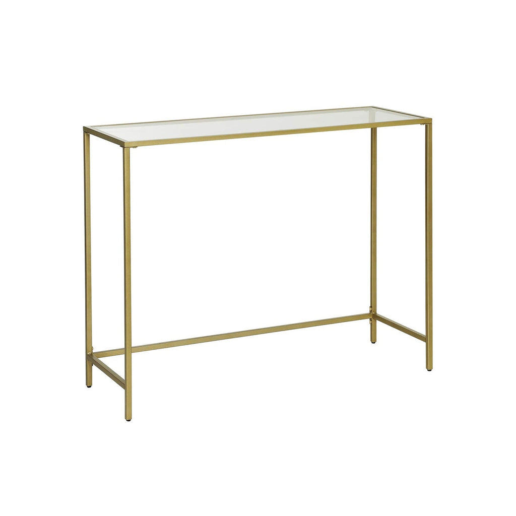 Consoletafel - Moderne bijzettafel - Glazen blad - Gouden frame