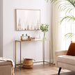 Salontafel rectangular – Met 6 mm gehard glas – Zwart metaal – Verstelbare voetjes