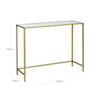 Consoletafel - Moderne bijzettafel - Glazen blad - Gouden frame