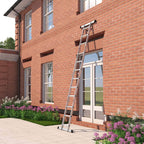 Multifunctionele ladder – aluminium – met 2 metalen platen – vouwbaar – 150 kg – zilver