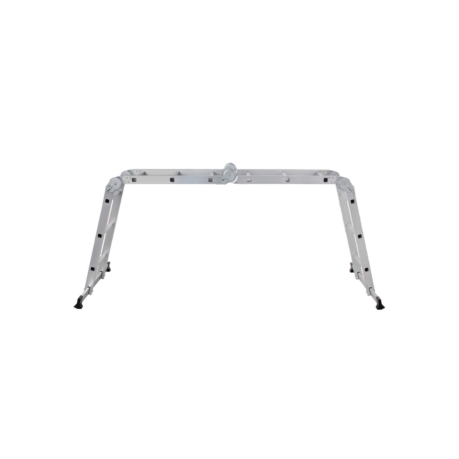 Multifunctionele ladder – aluminium – met 2 metalen platen – vouwbaar – 150 kg – zilver