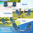 st – Beach Chair och Bord Set Outdoor Solstolar med Roll Up Camping Blad – 3 – Blå
