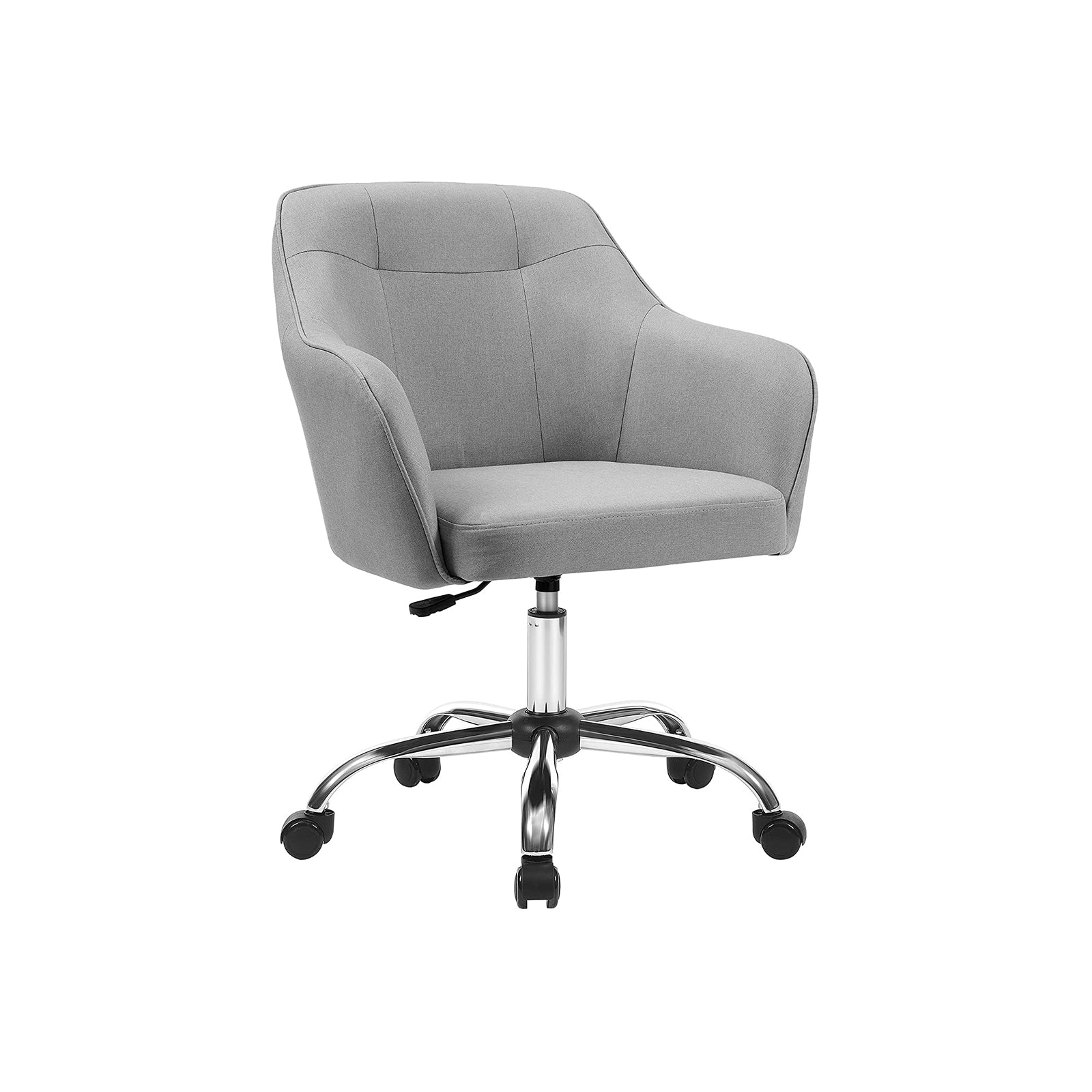 Bureaustoel Van Fluweel, In Hoogte Verstelbaar Cappuccino Beige-Wolkenwit