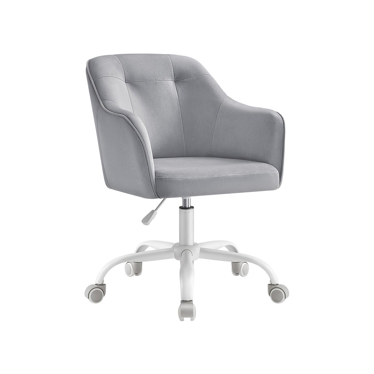 Bureaustoel Van Fluweel, In Hoogte Verstelbaar Cappuccino Beige-Wolkenwit