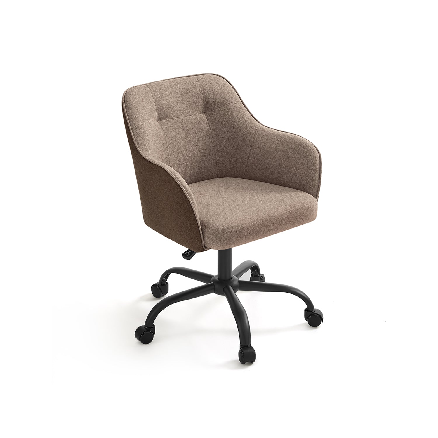 Bureaustoel Van Fluweel, In Hoogte Verstelbaar Cappuccino Beige-Wolkenwit