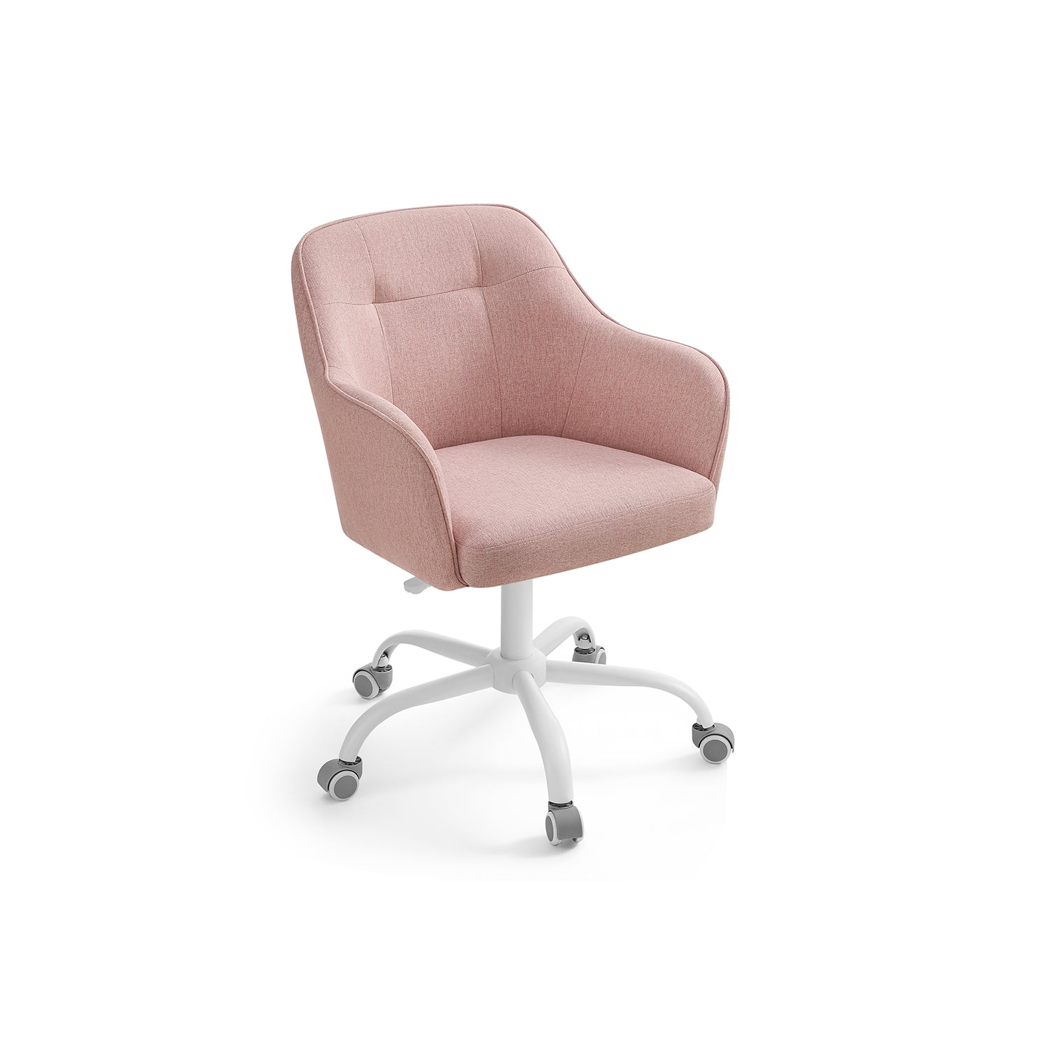 Bureaustoel Van Fluweel, In Hoogte Verstelbaar Cappuccino Beige-Wolkenwit