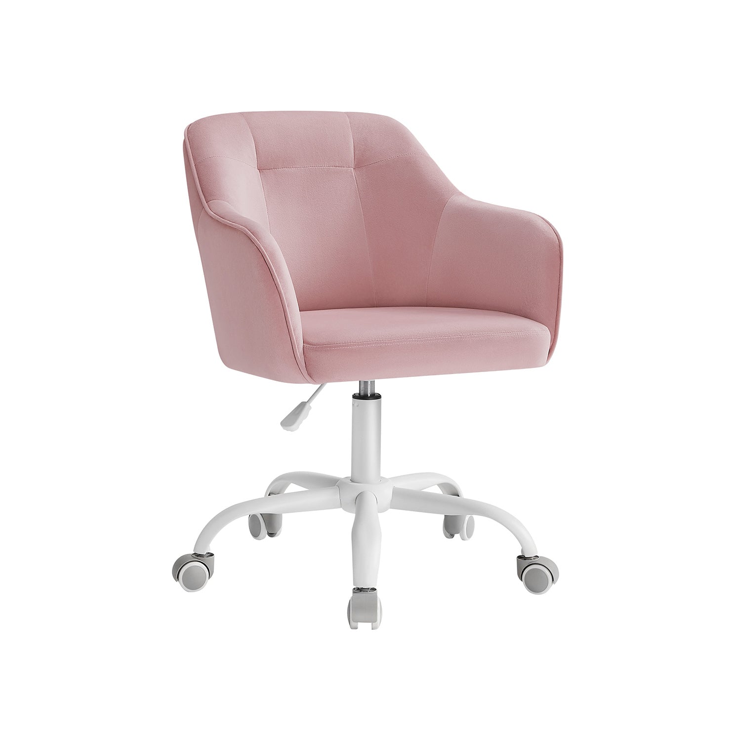 Bureaustoel Van Fluweel, In Hoogte Verstelbaar Cappuccino Beige-Wolkenwit