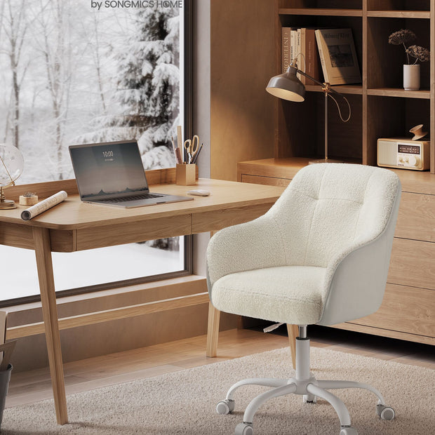 Bureaustoel – draagvermogen 110 kg – fluweel – cappuccinobeige