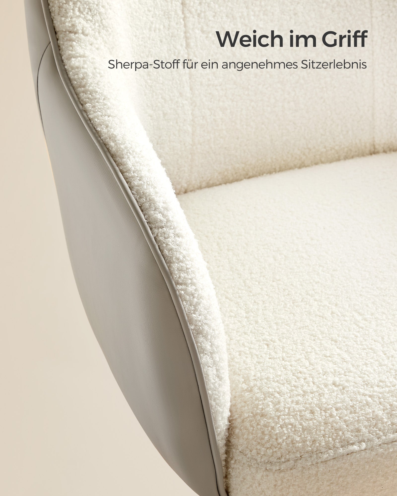 Bureaustoel – draagvermogen 110 kg – fluweel – cappuccinobeige