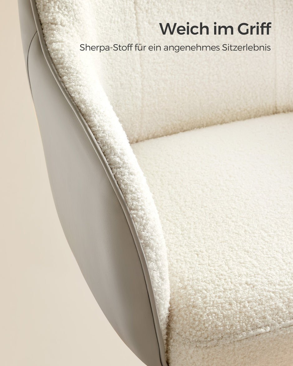 Bureaustoel – draagvermogen 110 kg – fluweel – cappuccinobeige