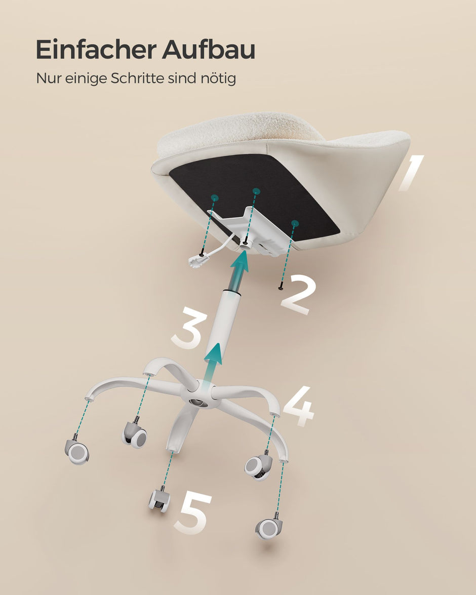 Ergonomische Bureaustoel – Zacht gewatteerde bekleding – Met armleuningen – 120 kg belastbaar
