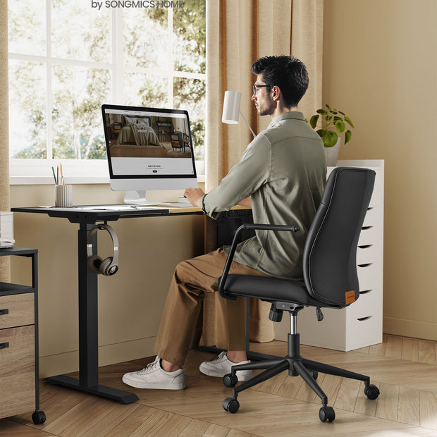 Ergonomische Bureaustoel – Inktzwart – 360° draaifunctie – Max. 150 kg