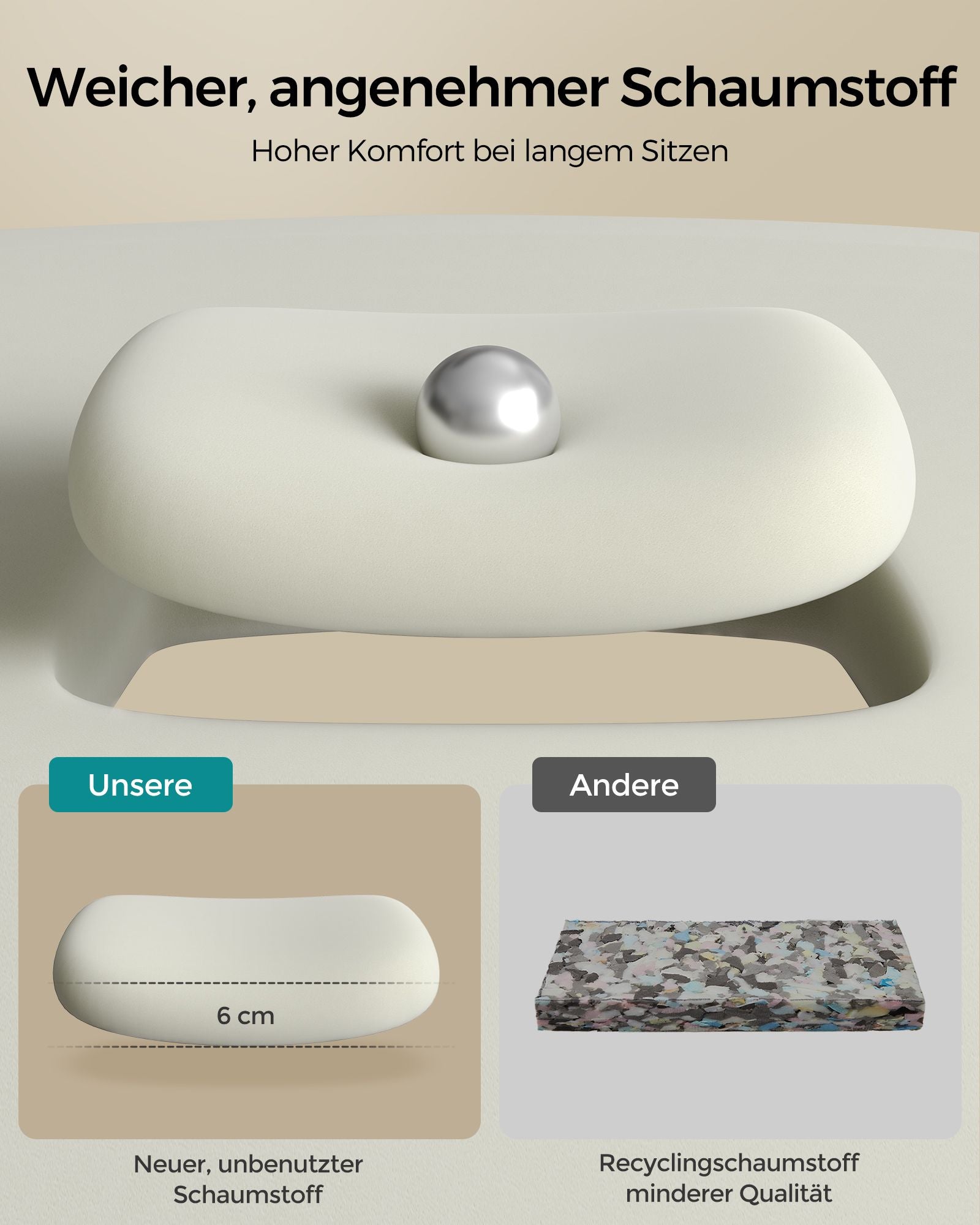 Ergonomische Bureaustoel – Inktzwart – 360° draaifunctie – Max. 150 kg