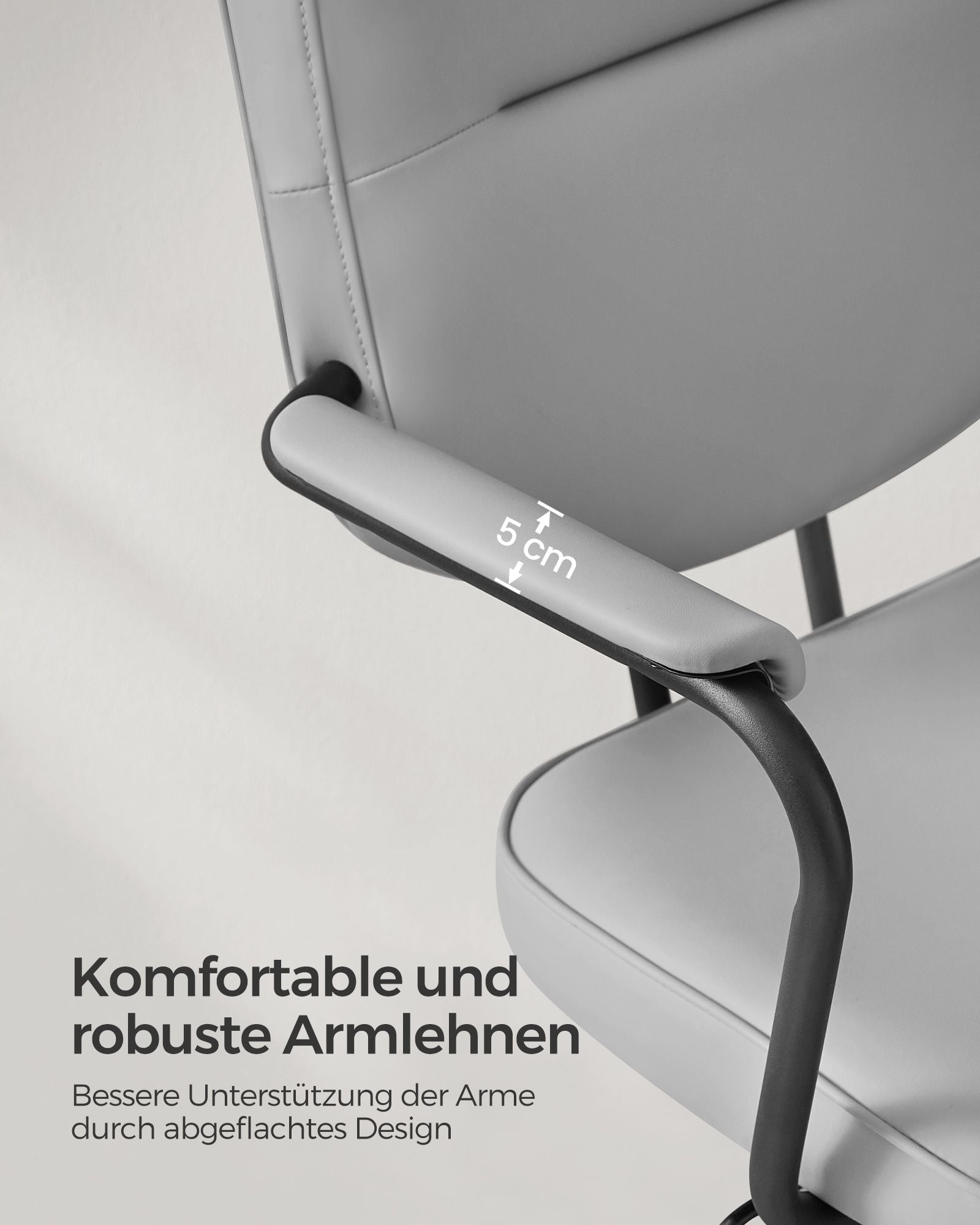 Ergonomische Bureaustoel –  Met armleuningen – Duifgrijs – 150 kg belastbaar